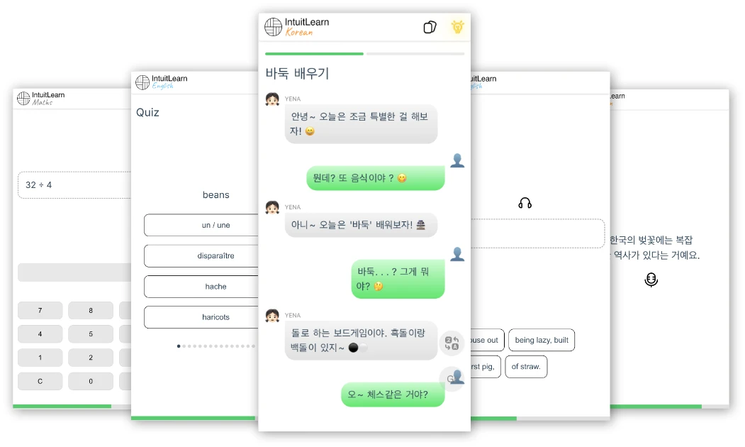 Screenshot of IntuitLearn lessons
