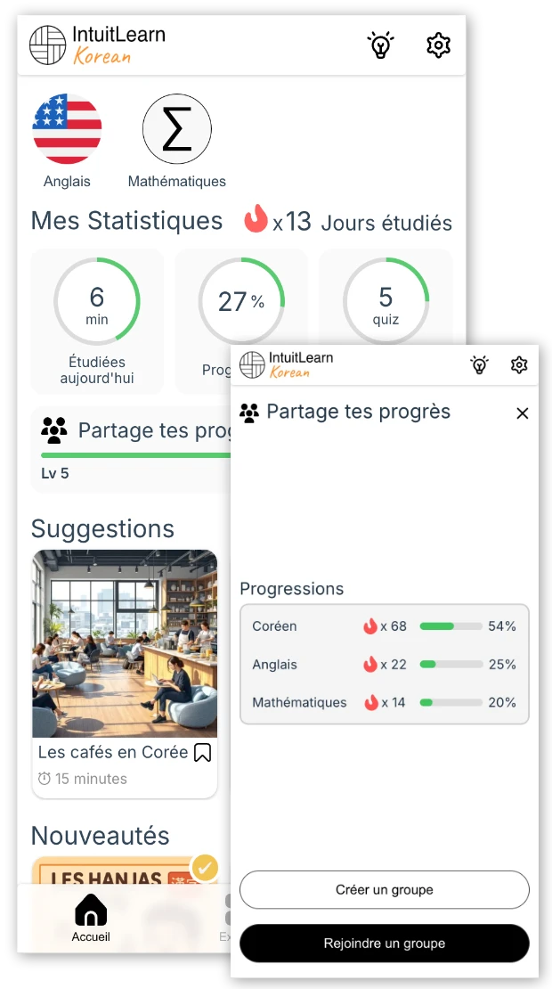 Screenshot of IntuitLearn lessons